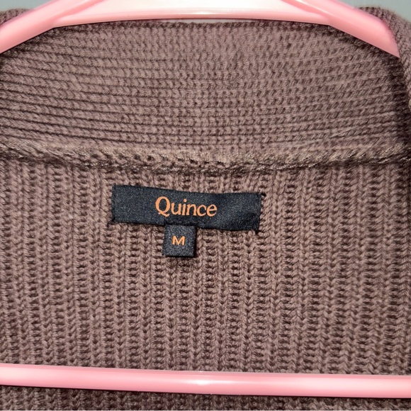 Quince Heather Brown 100% Organic Cotton Oversized Cardigan Medium - Picture 3 of 7